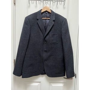 Vince Wool Herringbone Charcoal Blazer